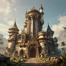 photo of a dieselpunk castle