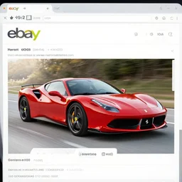 ebay listing of a ferrari