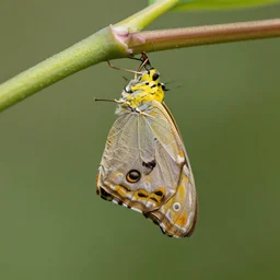 A butterfly maiden coming out of her cocoon