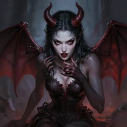 a succubus fixing the viewer with an hyptonic look, digital painting, 4 k, ray traced, very detailed