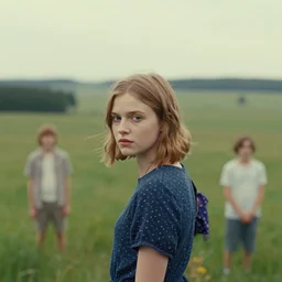 a beautiful scenic photo of a beautiful young girl that looks like imogen poots by artgerm and wlop and wes anderson and spike jonze