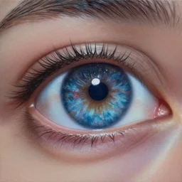a highly detailed photorealistic painting of the milky way galaxy reflecting off a human eye