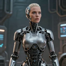 film still of a mechanical woman in a marvel movie, science fiction industrial hard science concept art, 8K render octane high definition cgsociety, photorealistic, unreal engine 5