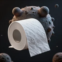 Toilet Paper Meteorite  , realistic 4k octane beautifully detailed render, 4k post-processing, highly detailed, intricate complexity, epic composition, magical atmosphere, cinematic lighting, masterpiece, ultra hd