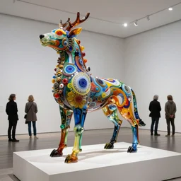 stunning colorful intriguing polished painted massive colored glass sculpture of a mythic animal by beth cavener in clean minimal style museum. + ellen jewett, beth cavener, sayaka ganz, edouard martinet, john o'reilly and judith klausner