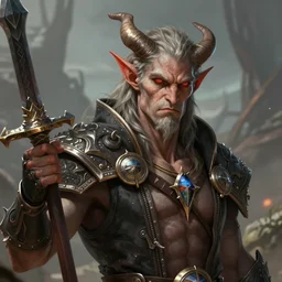 a highly detailed portrait of a male tiefling - devil race, pinterest fantasy character art, deviantart, artstation, pathfinder