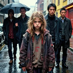 rainy street, homeless girl portrait photo, messy bleached hair, torn clothes, richard avedon, martin schoeller, victor ngai, id magazine, epic scene, david cronenberg, kilian eng vibrant colours, dramatic dynamic lighting, intricate illustration, detailed, beksinski, dan mumford, artstation, greg rutkowski, sharp focus, photoreal, 8 k