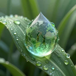 loving nature flowing in world of dew, and within every dewdrop a world of struggle fantasy intricate elegant under, lush volumetric lighting 3 d modelling
