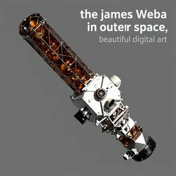 “the james webb telescope in outer space, beautiful digital art”