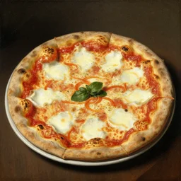 Dutch portrait from the 1600s, old oil painting: Neapolitan Pizza Margherita