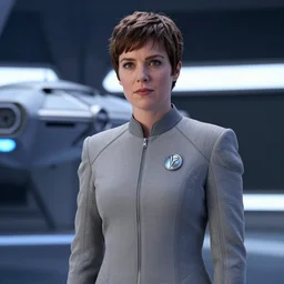 Katheryn Winnick is the captain of the starship Enterprise in the new Star Trek movie