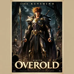 vintage movie poster for the movie overlord by fine details. night setting. very anime style. realistic shaded lighting poster by ilya kuvshinov katsuhiro, unreal engine, global illumination, radiant light, detailed and intricate environment