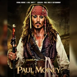 paul mooney as jack sparrow in the style of modern movie poster by otto dix