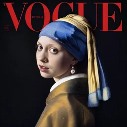 behind the scenes of girl with a pearl ear ring by vermeer cinematic lighting vogue cover shoot, detailed face, headshot and body shot, taken in the 1600s, very very very very detailed face, beautiful nostalgic quality