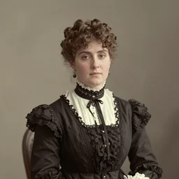 a photo of a victorian woman taken in the 1870s, Victorian photography, photography, high quality, detailed, restored - n8