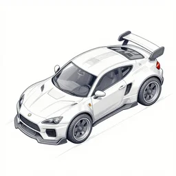 A car, concept art, industrial sci-fi, technical drawing, vector art, isometric illustration