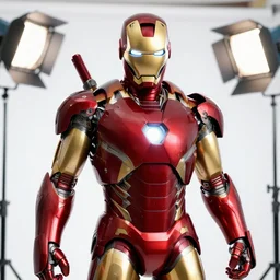 still photo of steampunk iron man, studio lighting, unreal engine 5 quality render, photorealistic portrait, highly detailed, bright studio setting, crisp quality and light reflections