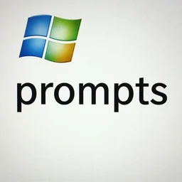 the word 'prompts' in the windows XP background,