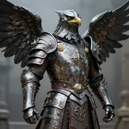 photo of a warrior with metal eagle armour, highly detailed, 4k, HDR,