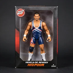 9 0 s wrestling action figure in box, hot toys, studio lighting