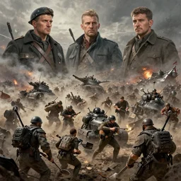 concept art, massive battle in russians world war, realistic shaded lighting poster by ilya kuvshinov, magali villeneuve, artgerm, jeremy lipkin and michael garmash and rob rey