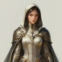A full portrait of a beautiful post apocalyptic inquisitor, intricate, elegant, highly detailed, digital painting, artstation, concept art, smooth, sharp focus, illustration, art by Krenz Cushart and Artem Demura and alphonse mucha