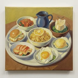 ghibli food oil painting canvas