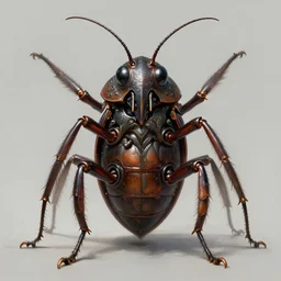 front shot of a cyberpunk cockroach character, intricate, elegant, highly detailed, centered, digital painting, artstation, concept art, smooth, sharp focus, illustration, artgerm, Tomasz Alen Kopera, Peter Mohrbacher, donato giancola, Joseph Christian Leyendecker, WLOP, Boris Vallejo