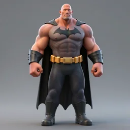 full body 3d render of Dwayne The Rock Johnson as a massive Bane from Batman as a funko pop, roid rage, studio lighting, white background, blender, trending on artstation, 8k, highly detailed