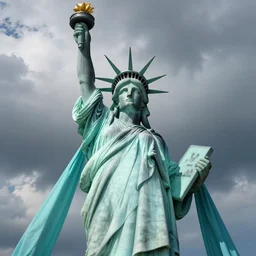 photograph of Hatsune Miku as the Liberty Statue