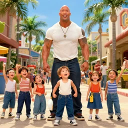 wide shot dwayne johnson in honey i shrunk the kids