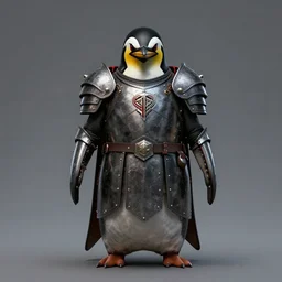 knight wearing a penguin armor, horror style, trending on artstation