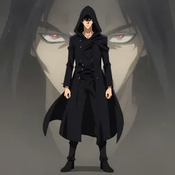 a full body shot of the Grim Reaper as a character in Kill la Kill (2013), the character is a man, highly detailed face, artstation, symmetrical body,symmetrical face, anime style