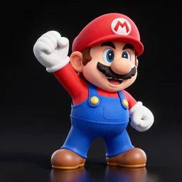a new super Mario power up. extremely detailed Nintendo cgi art style. black background. reflective floor.