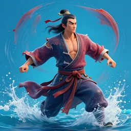 lu zhishen, the heroic character of chinese literature water margin, surreal tattered, digital art, spiritual, smooth, vibrant, exciting, extreme, hypnotic effect