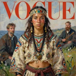 shaman, vogue magazine, elle magazine, ilya kuvshinov, john singer sargent, trending on artstation, oil painting, crop top, intricate