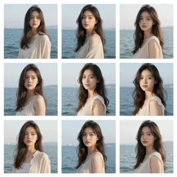 collage. pretty woman. maritime