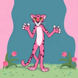 pink panther but he's a slightly lighter shade of pink