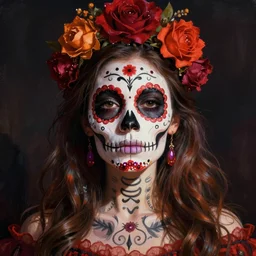illustration of a sugar skull day of the dead girl, art by noelle stevenson