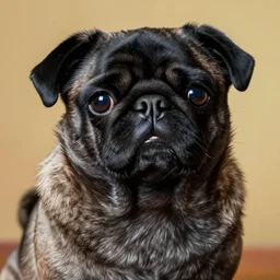 portrait of anthropomorphic black pugalier by picasso