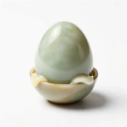 jade eggs benedict, commercial catalog photo, isolated on a pure white background, centered, entire object in frame, sharp focus, soft studio lighting