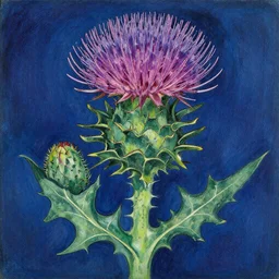 artwork by Marc Chagall of a cirsium thistle,