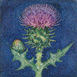 artwork by Marc Chagall of a cirsium thistle,