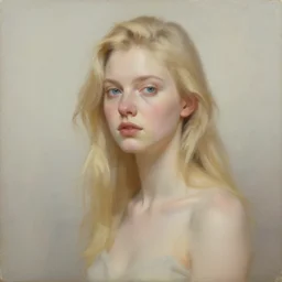 a character concept of a blonde woman, oil painting, pale colors, high detail, 8 k, wide angle, trending on artstation,