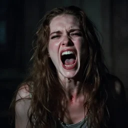 a young, enraged, and extremely beautiful grace kelly infected. she wants to kill you. insanity. she feeds on orphans and pain. extremely lush detail. melancholic scene infected by night. perfect composition and lighting. sharp focus. rage. high - contrast lush surrealistic photorealism. screaming, murderous.