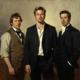 brad pitt, painting by gaston bussiere, craig mullins, j. c. leyendecker, yoji shinkawa