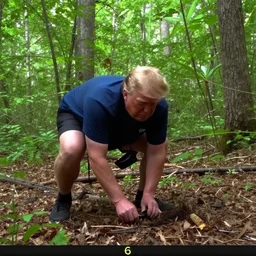 Trail cam footage catching Donald Trump pooping in the forest