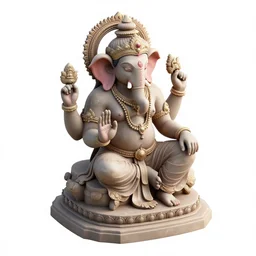 3d render, Statue Indian Gods, Unreal engine, white background, Isometric 8k
