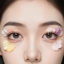 beautiful intelligent eyes made of real flowers