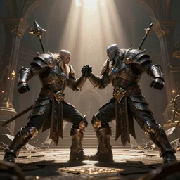 Illidan Stormrage and Arthas dueling